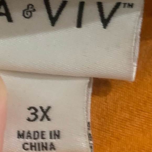 Ava & Viv Copper Balloon Sleeve Tiered Dress Women's size 3X Back Tied Waist - Picture 7 of 8